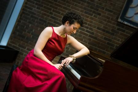 Clare Longendyke at the piano