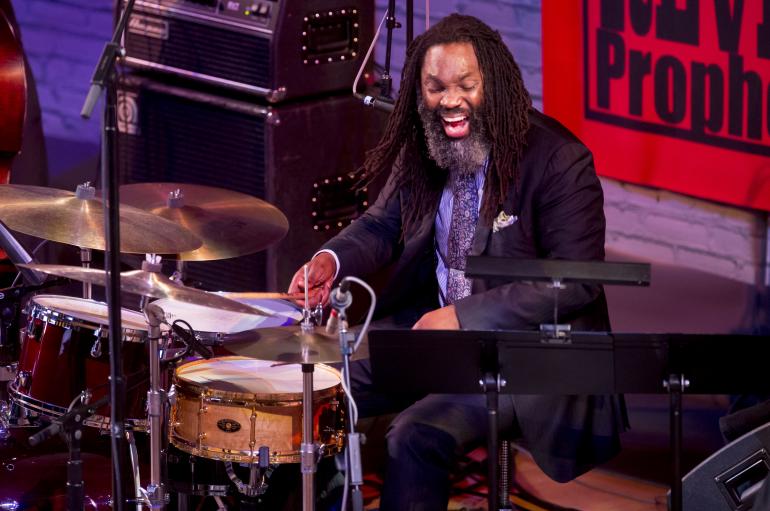Dana Hall playing the drums