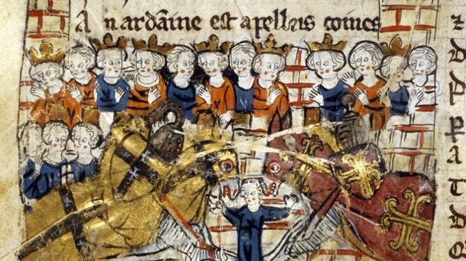 Manuscript illumination from Le Tournoi de Chauvency