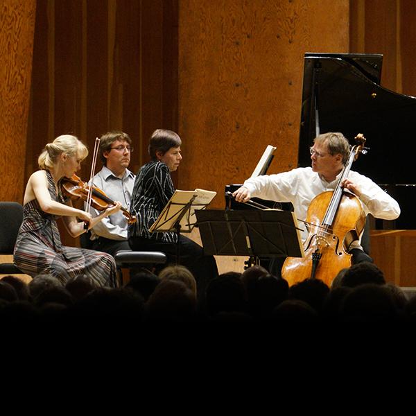 Robyn Bollinger, Cynthia Raim, and Christoph Richter performing the Brahms Piano Trio