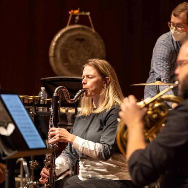 Grossman Ensemble members playing their instruments