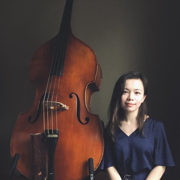 Kanoa Mendenhall with an upright bass