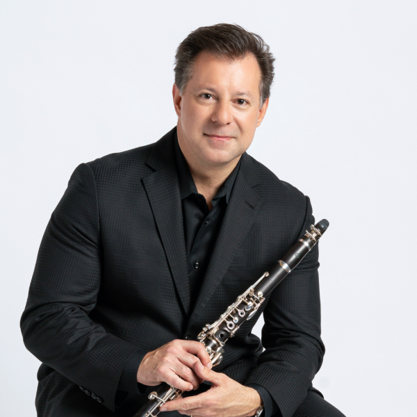 Stephen Williamson poses with his clarinet. 